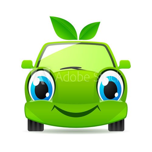 Zielony ekologiczny przyjaciel samochodzik Plakaty do Pokoju dziecka Plakat