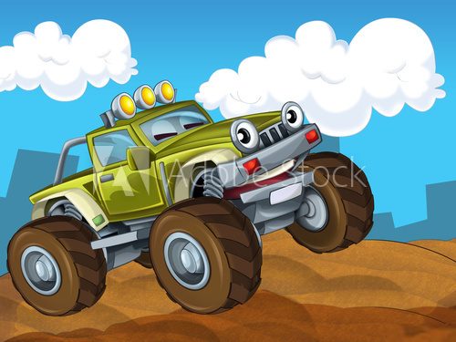 Ekscytująca jazda terenowa – monster truck w akcji Fototapety do Pokoju Chłopca Fototapeta