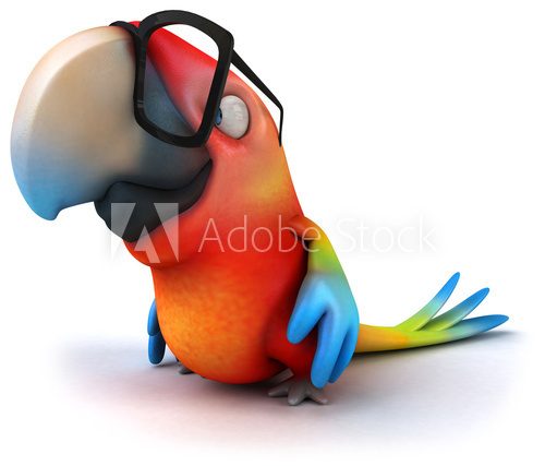 Śmieszna papuga - eksplozja kolorów Plakaty do Pokoju dziecka Plakat