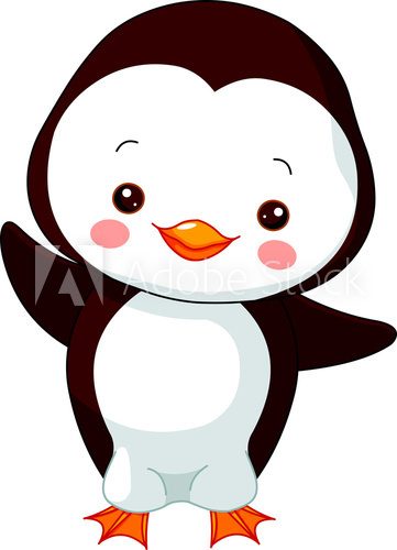 Czarno - biały świat pingwinka Plakaty do Pokoju dziecka Plakat