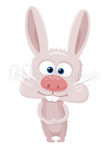 Zębowy króliczek z czerwonym noskiem Plakaty do Pokoju dziecka Plakat