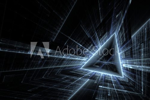 Geometria – trójkąt w niebieskiej poświacie
 Abstrakcja Obraz