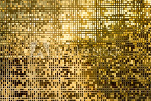 Gold square mosaic tiles for texture background Fototapety do Salonu Fryzjerskiego Fototapeta