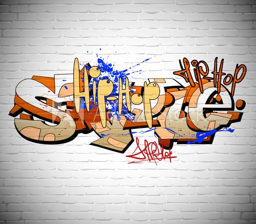 Hip-hopowe graffiti w energetycznym stylu ulicznym Fototapety Graffiti Fototapeta
