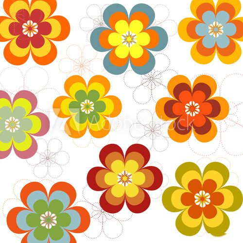 Hipnoza kształtem i kolorem
 Rysunki kwiatów Fototapeta