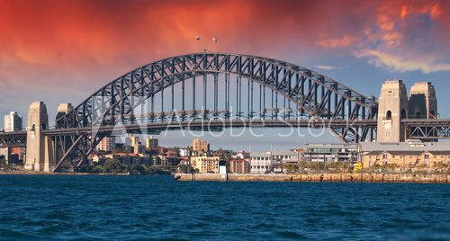 Ikoniczny widok na Sydney Harbour Bridge Fototapety Mosty Fototapeta