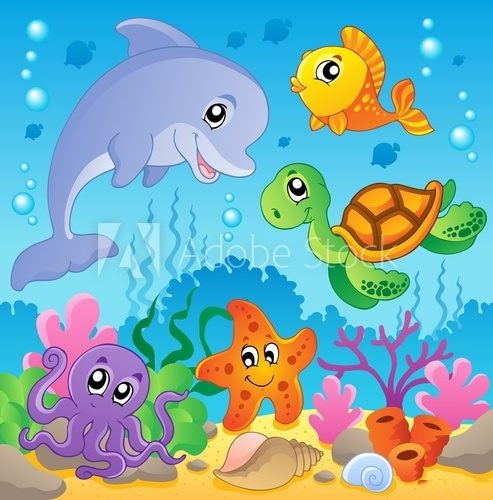 Skarby oceanu - wodne zwierzęta Plakaty do Pokoju dziecka Plakat