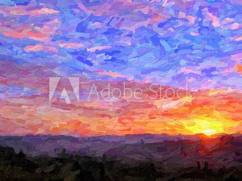 IMPRESSIONISM sunset in the mountains Van Gogh Obraz