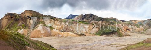 Islandzki krajobraz – kolorowe góry Landmannalaugar Fototapety Góry Fototapeta