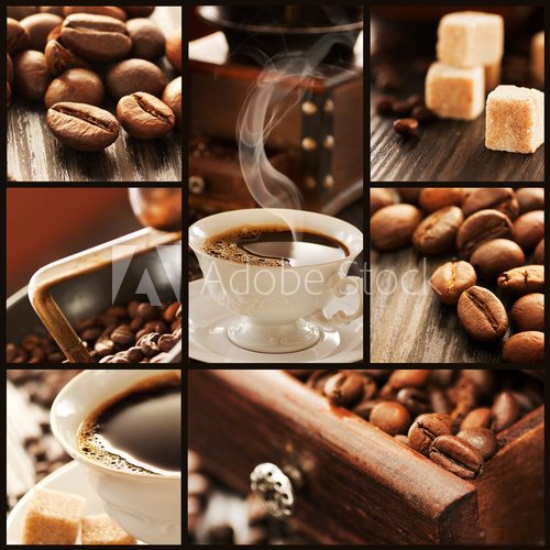 Kawa  - aromatyczny collage
 Obrazy do Kuchni  Obraz
