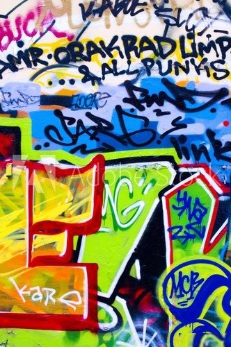Kolorowe graffiti uliczne pełne energii i ekspresji Fototapety Graffiti Fototapeta