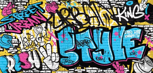 Kolorowe graffiti w stylu urban street art Fototapety Graffiti Fototapeta