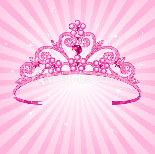 Korona – różowy diadem dla księżniczki Obrazy do Pokoju Dziecka Obraz
