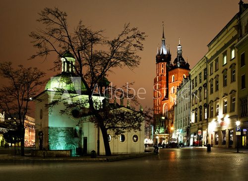 Kraków – nocny rynek w pełni kolorów
 Fototapety do Biura Fototapeta