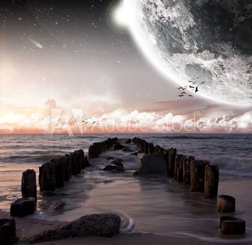Księżyc w pełni – morskie planetarium
 Fototapety do Sypialni Fototapeta