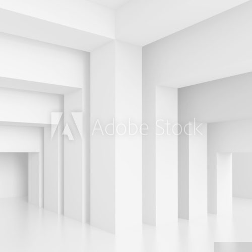 Kubiczne kolumnady w bieli Fototapety 3D Fototapeta