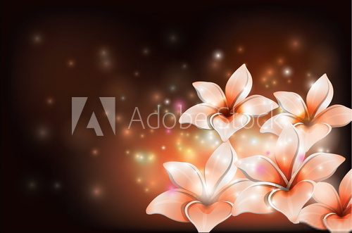 Lilie w graficznym uniesieniu Kwiaty Fototapeta