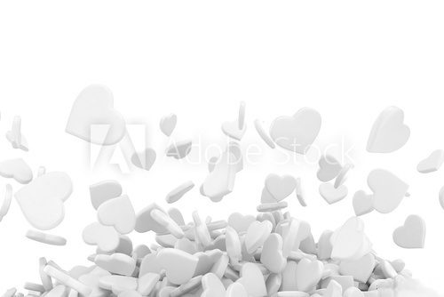 Magia rozsypanych białych serc Fototapety 3D Fototapeta