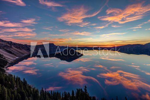 Magiczny Zachód Słońca nad Crater Lake Fototapety Góry Fototapeta