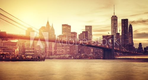 Manhattan w retro oddechu Fototapety Miasta Fototapeta