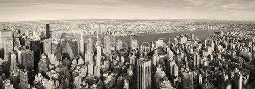 Manhattan z lotu ptaka – panorama w stylu vintage
 Obrazy do Salonu Obraz