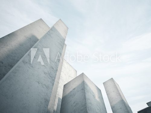 Monumentalne betonowe struktury pod niebem Optycznie Powiększające Fototapeta