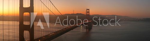 Most Golden Gate o zachodzie słońca Fototapety do Kuchni Fototapeta