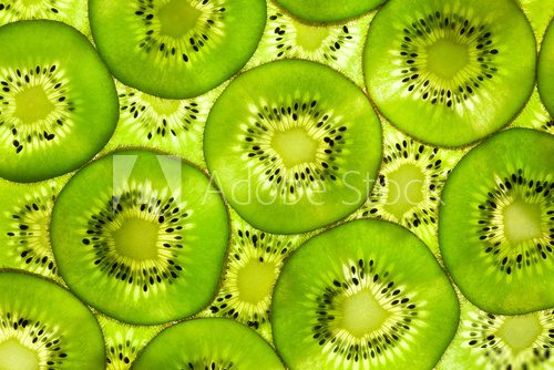 Mozaika z zielonych owoców kiwi Owoce Obraz