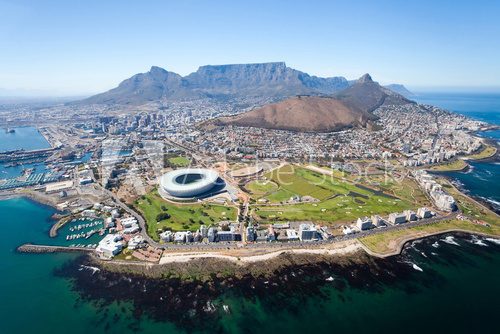 overall aerial view of Cape Town, South Africa  Stadion Fototapeta