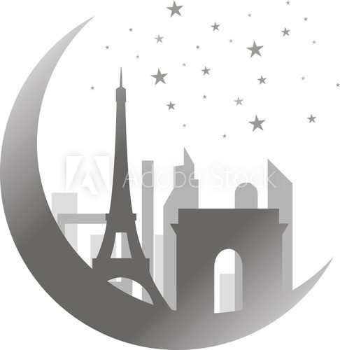 Paryska noc w minimalistycznym stylu Fototapety Wieża Eiffla Fototapeta