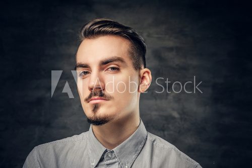 Portrait of mustache male. Fototapety do Salonu Fryzjerskiego Fototapeta