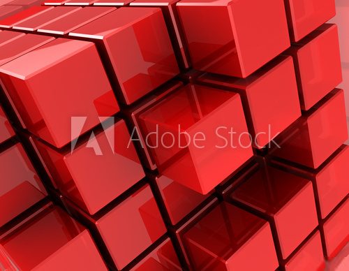 Red cubes Plakaty do Biura Plakat