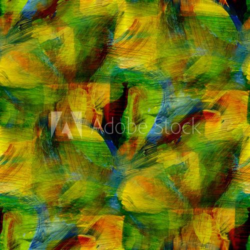 seamless cubism green, yellow abstract art Picasso texture water Picasso Obraz