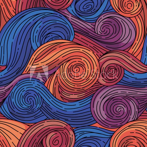 Seamless vector pattern. Van Gogh style Van Gogh Obraz