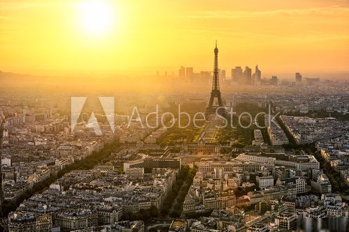Słoneczna Wieża Eiffela z lotu ptaka
 Fototapety Miasta Fototapeta