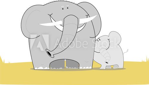 Słoniowa rodzinka – maxi słoń i mini słoniątko
 Obrazy do Pokoju Dziecka Obraz