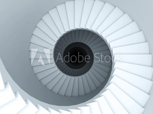 Spirala białych schodów
 Fototapety 3D Fototapeta