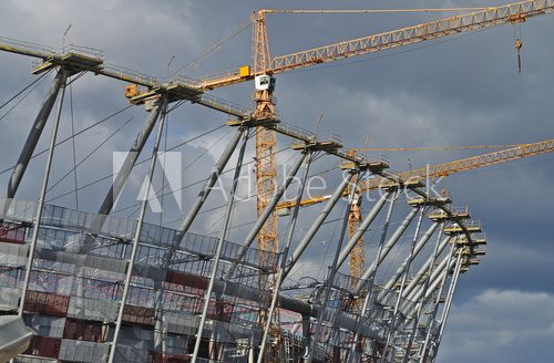 Sports stadium under construction. Warsaw  Stadion Fototapeta