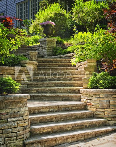 Stone stairs landscaping  Schody Fototapeta