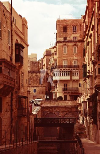 Street in old Valletta Fototapety Uliczki Fototapeta