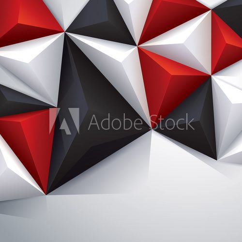 Trójwymiarowe trójkąty. Kolor i dominacja. Fototapety 3D Fototapeta