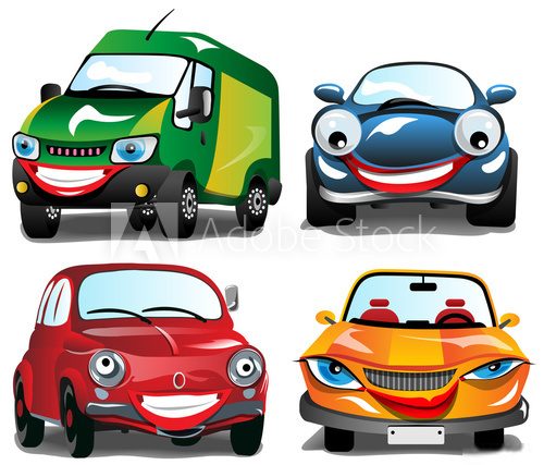 Uśmiechnięte samochody Fototapety do Pokoju Dziecka Fototapeta