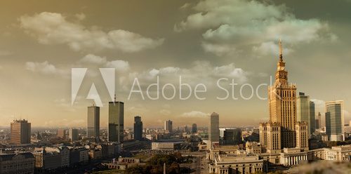 Warszawa retro: panorama w sepii
 Fototapety Miasta Fototapeta