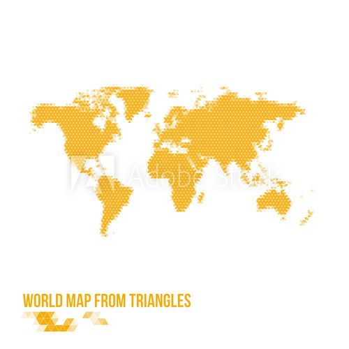 World Map From Triangles  Mapa Świata Fototapeta