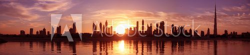Zachód słońca w Cityscape Dubaj
 Fotopanorama Obraz