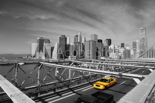 Żółta taksówka i Nowy Jork w szarościach
 Fototapety do Biura Fototapeta