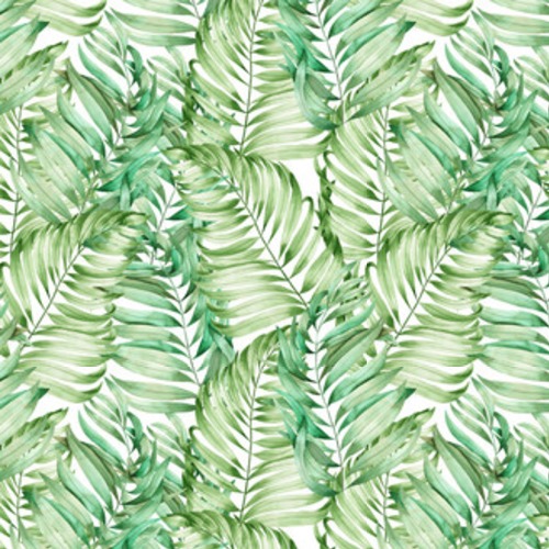 A z gałęziami liści palmowych pomalowanych na biało Tapety Natura Tapeta