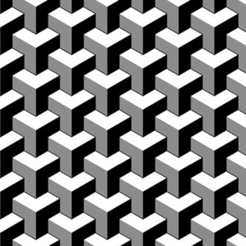 Abstrakcyjne geometryczne kostki 3d w czerni i bieli, Tapety 3D Tapeta