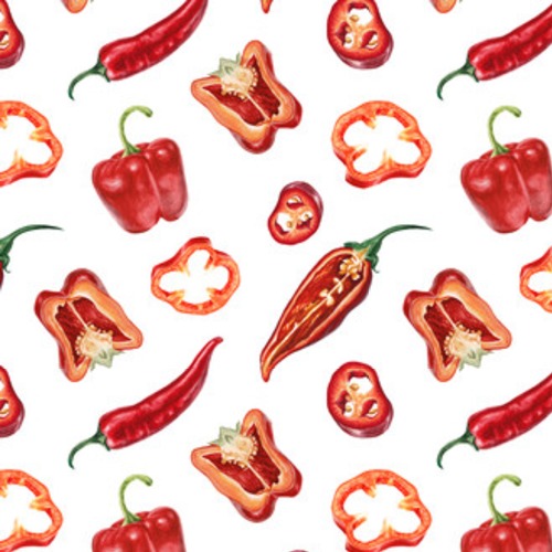 Akwarela chili i czerwona papryka Tapety Do kuchni Tapeta