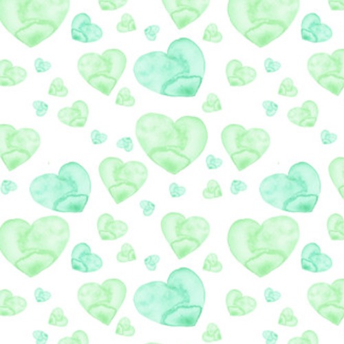 Akwarela z zielonym sercem. Ilustracja do Tapety Miłosne Tapeta